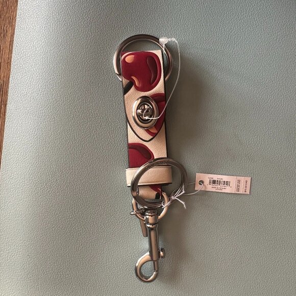 NWT  Coach Trigger Snap Bag Charm With Cherry Print - Picture 3 of 3